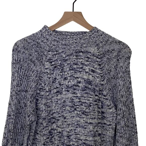 Croft & Barrow Womans Size L Blue Gray Long Sleeve Mock Neck Chunky Knit Sweater - Picture 5 of 8